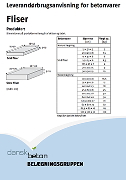 Leverandørbrugsanvisning for betonvarer - fliser