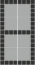 Grå 30x30 betonfliser og sorte kopsten