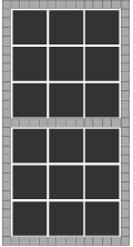 40x40 sorte fliser og hollændersten 