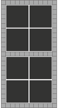 50x50 sorte fliser og hollændersten 