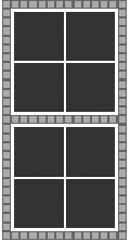 4 sorte havefliser i modul 60 og grå kopsten