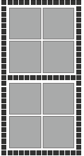 4 grå fliser i modul 60 og sorte brosten